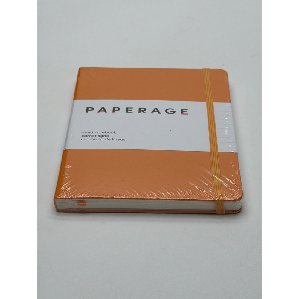 Paperage Lined Notebook Orange Hardcover Journal 5.6 x 8 inch 160 Pages 100gsm